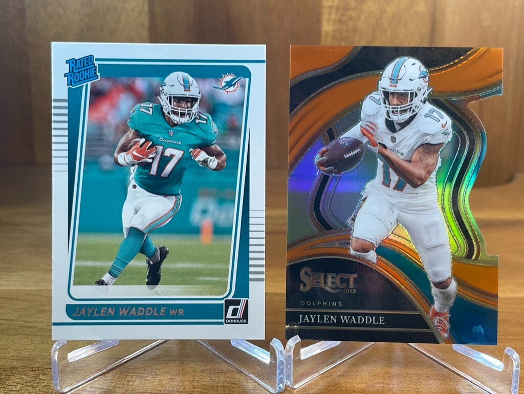 Jaylen Waddle 2023 Select Club Level Bronze /399 + 2021 Donruss Rated ROOKIE #26
