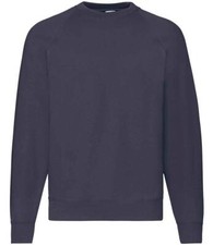 Fruit of the Loom Classic Raglan Sweatshirt Mens Casual Plain Jumper Pullover