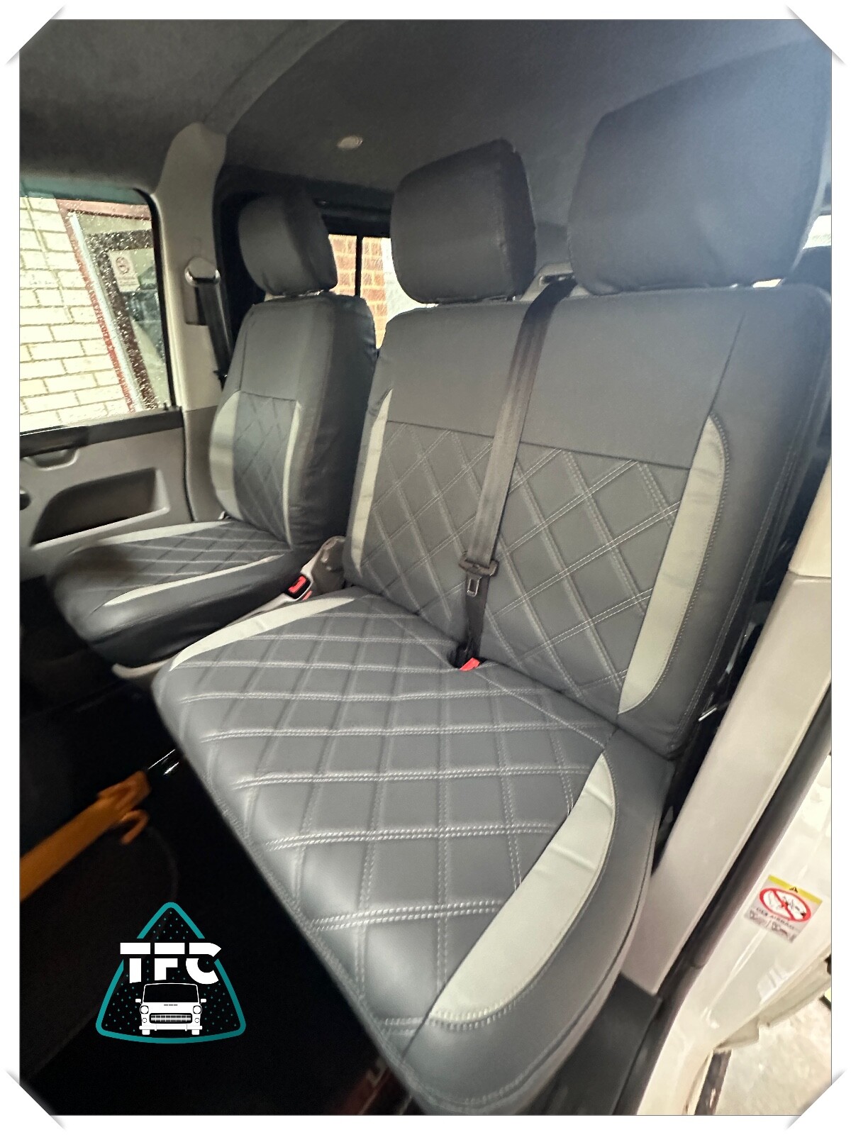 TAILORED SEAT COVERS FOR VW TRANSPORTER T4 T5 T6 WITH DIAMOND STITCHING