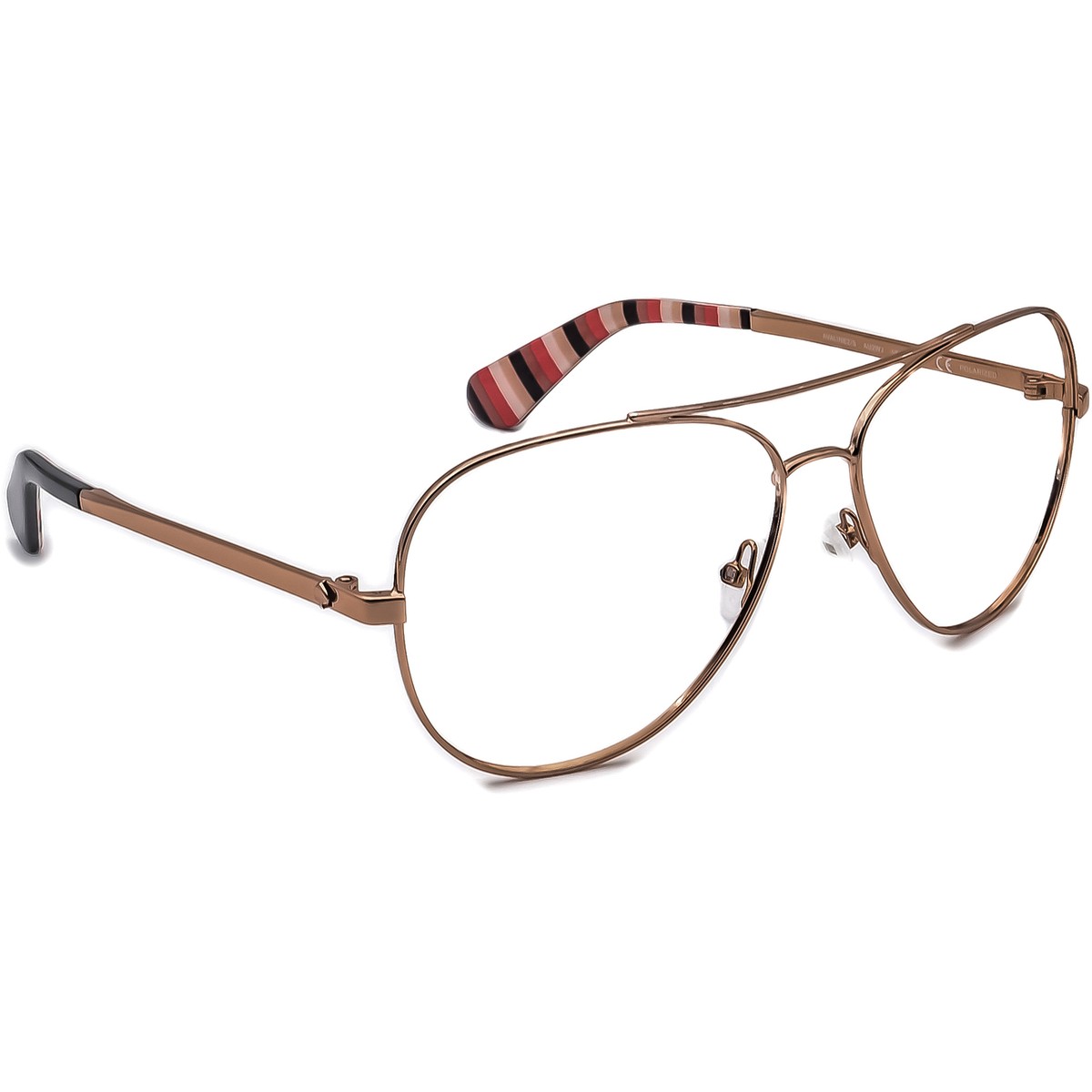 Kate Spade Rose Gold Aviator Sunglasses Kate Spade Jakayla Rose Gold/Pink Havana Semi-Rimless  main image 3