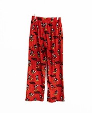 Disney Mickey Mouse Womens Red Polyester Graphic Print Pull On Pajama Pants S