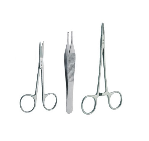 3 PC STUDENT SUTURE SURGICAL PACK SET KIT INSTRUMENTS