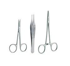 3 PC STUDENT SUTURE SURGICAL PACK SET KIT INSTRUMENTS