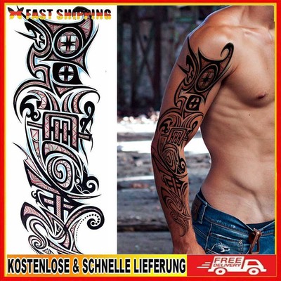 2x Temporäre Tattoos Kräuter & Blumen - Wasserdicht, Für Arm, Semi-permanent, Dunkle Serie
