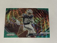 2023 Prizm Football Tony Pollard #F-15 Fireworks Green Wave Cowboys