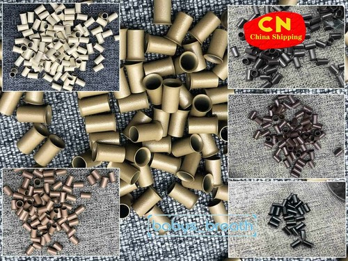 1000pcs Large Hole Copper Tube Beads | Micro Links For I-Tip Hair Extensions | Blonde, Brown, Black Shades 9 thumbnail image