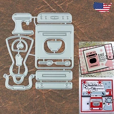 Bake It Up Kitchen Oven Small Cutting Die Set w Apron Mixer Mitt - Holidays Mom