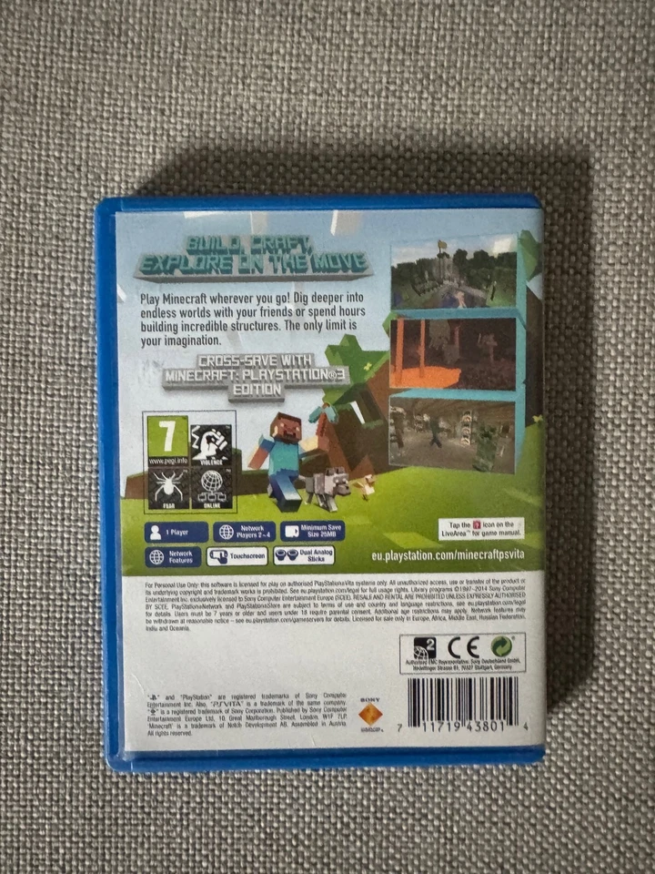 PS VITA MINECRAFT Physical Cart Version Rare REGION FREE (Works On NTSC) - Image 2 of 3