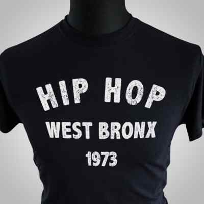 Hip Hop West Bronx 1973 T-Shirt Retro Tanz Rap Musik schwarz