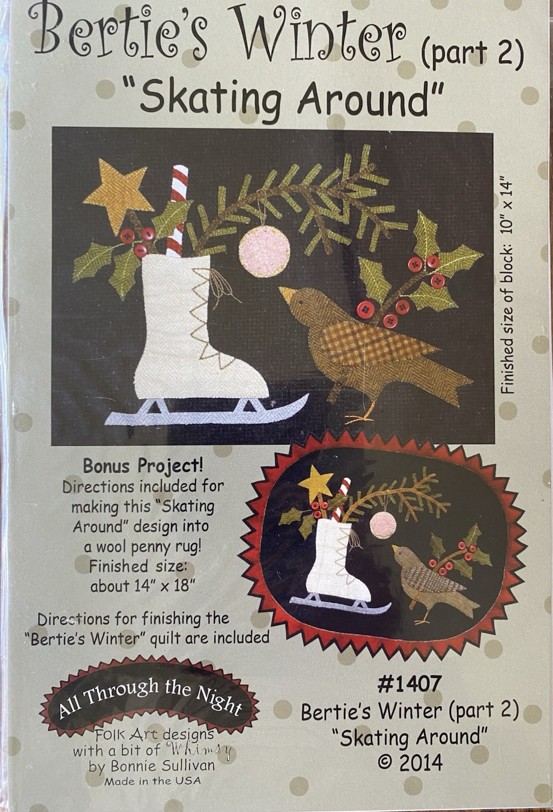 Bertie's Winter Christmas Wool Applique COMPLETE Quilt Pattern 1-4 Primitive
