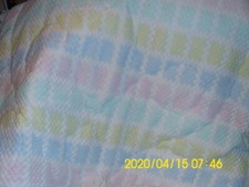 Vintage Baby Crib Bedding Quilt Pastel Colors fringed