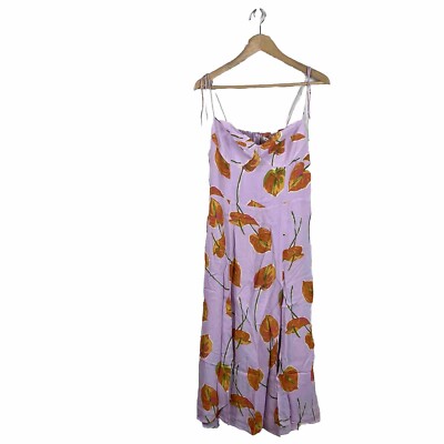 reformation purple floral dress Reformation Juliette Dress 12 Luciana Purple Floral Print Midi Women’s NWT