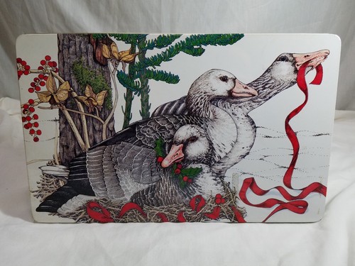 VNT Christmas Cards with Matching Envelopes Paper Magic Metal Tin Goose Geese - Picture 3 of 7