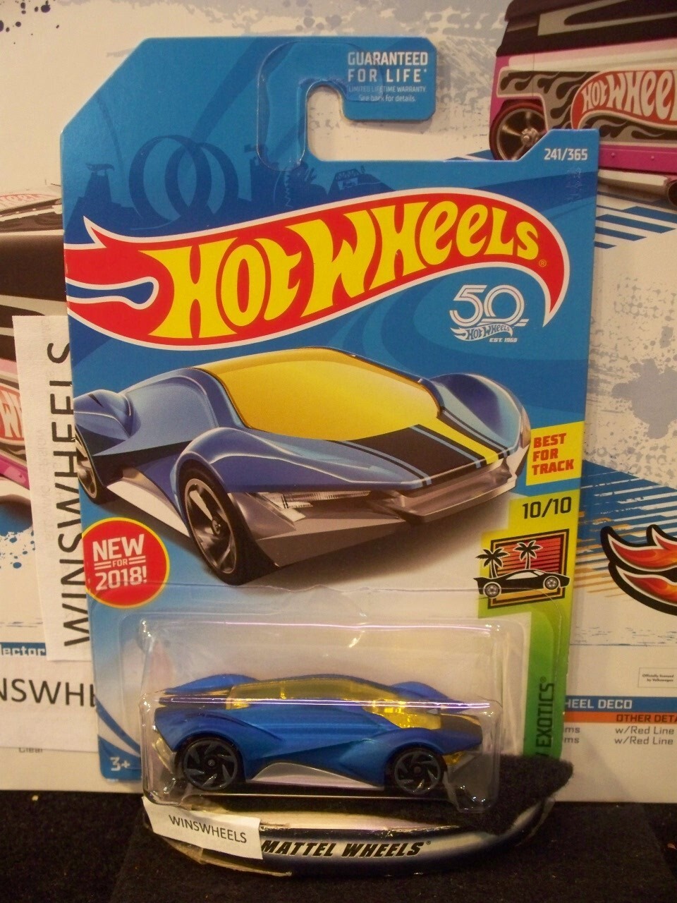 2018 HOT WHEELS #241-2 EXOTIQUE BLU GRY RA6 HUBS 💰😍💎 AMER CA