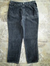 VTG P.S. Gitano Pants 20 32x28 High Waist Black Corduroy Wide Tapered Leg Full