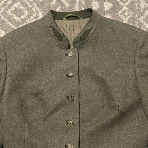 Trachtenhaus Lodenbour Wool Cardigan Coat Granny Chic Womens Sz S (42) Green - Picture 2 of 19