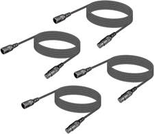 4 Packs 3 Pin DMX Cables Male Female XLR Patch Cables, Cable DMX 1.2M 4Ft XLR Ma