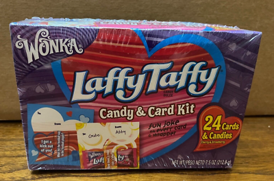 VTG - LAFFY TAFFY WILLIE WONKA CANDY & CARD KIT 24 VALENTINES