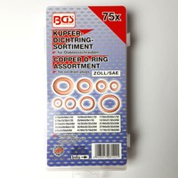 BGS Zoll Kupfer Dichtringe Kupferringe Kupferdichtring Dichtung O-Ring 75 Tlg.
