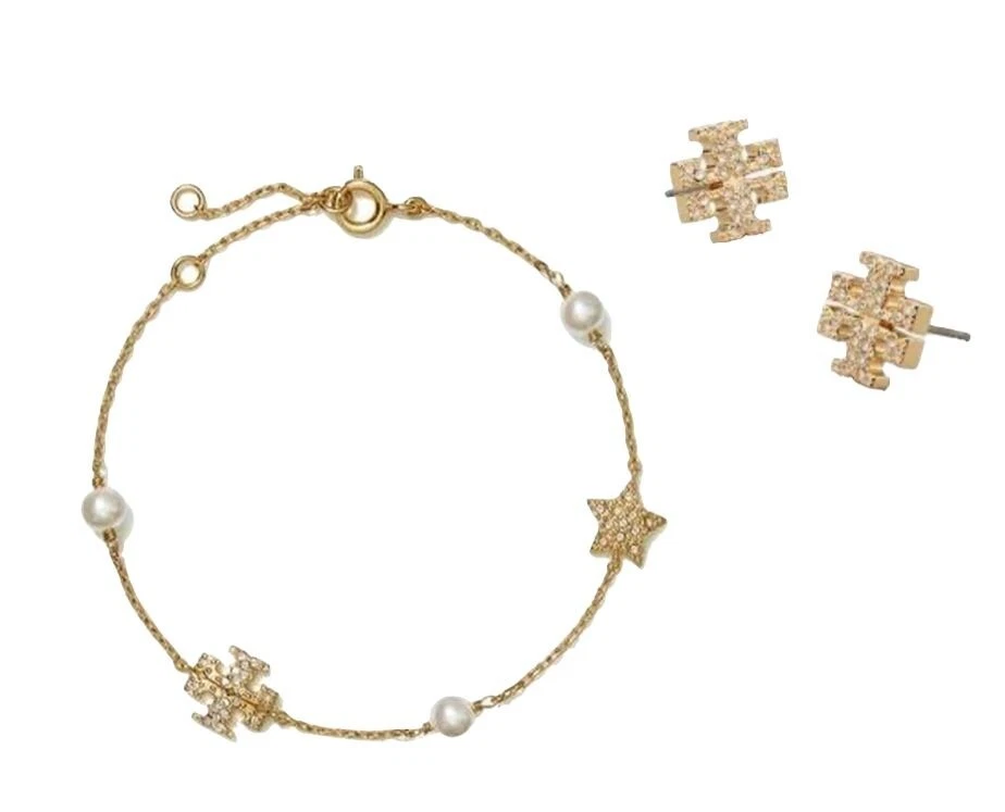 Collana stazione celeste Tory Burch &amp; set orecchini