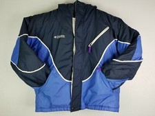 Columbia Youth Girls Hooded Ski Jacket Blue Black Color Zip Youth 18/20