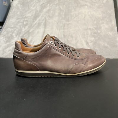 Magnanni Pueblo Sneakers Men's D Gray Leather Athletic Casual Shoes 