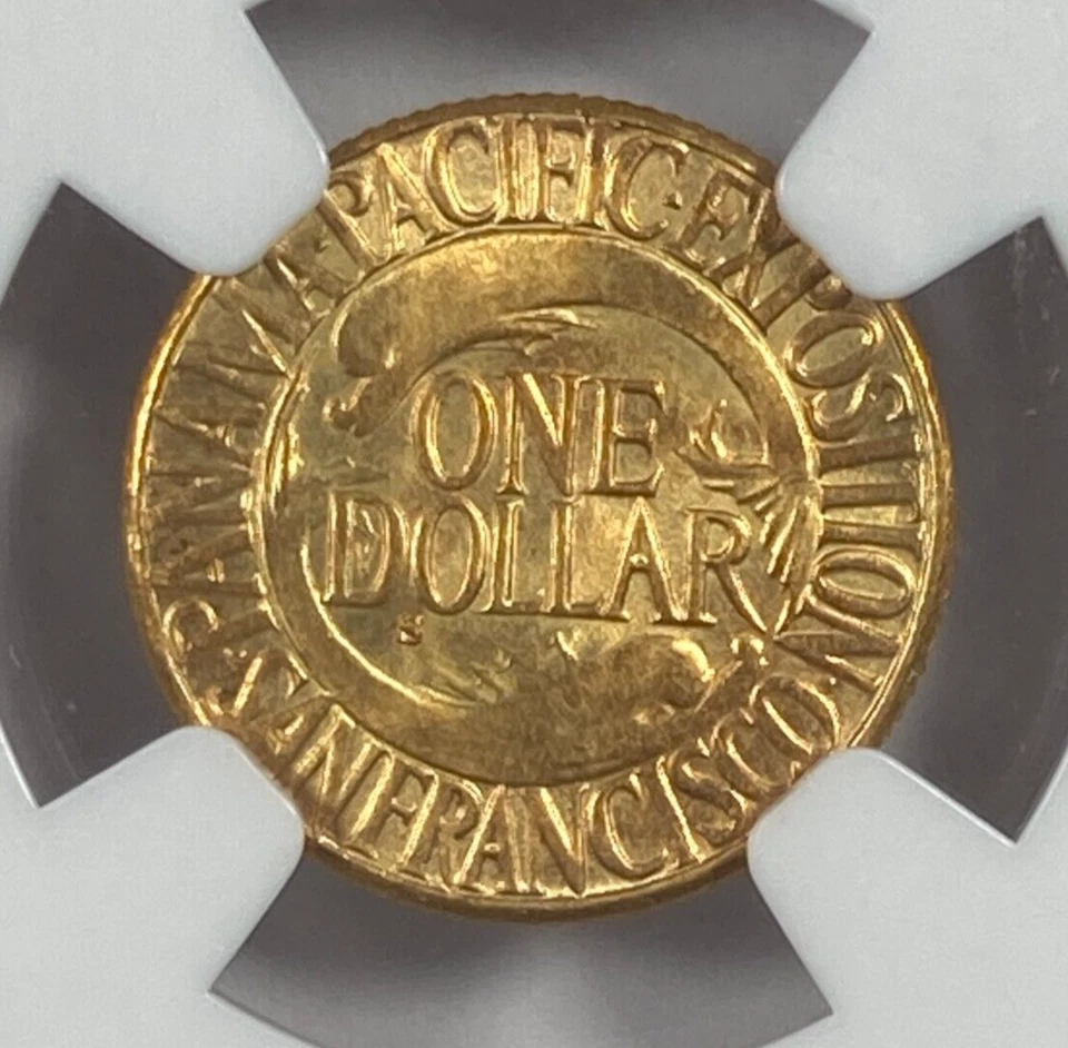 1915-S Pan Pac $1 Gold Commemorative. NGC MS66. - Image 2 of 4