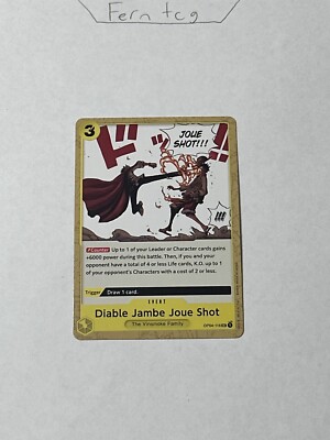 One Piece Diable Jambe Joue Shot Uncommon NM Kingdoms of Intrigue Ships Same Day