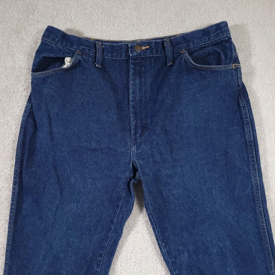Vintage Rustler Mens Blue Denim Jeans Cowboy Cut 87620NY 38x30 Actual 35x29 - Image 3 of 4
