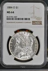 1884 O Morgan Silver Dollar NGC MS-64