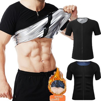 Men's Sauna Sweat Suit Compression Heat Trapping Shirt Weight Loss Exercise Top