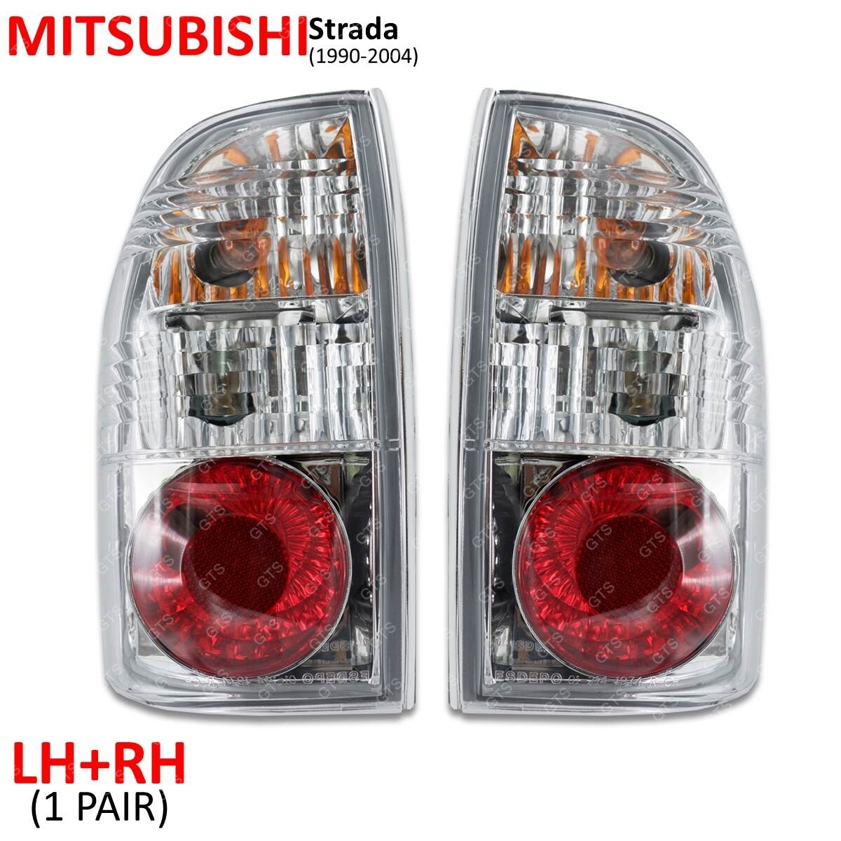 Pair Rear Tail Light Lenses For Mitsubishi Mighty Max L200 Triton 1986-1996 – Red/Orange/White