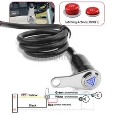 Motorcycle Handlebar Switch Indicator Turn Signal ON OFF Switch Button LED Blue