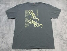 Playa Carmen Mexico Shirt Mens Large Gray Yellow Mexican Iguana Gecko Beach Beer