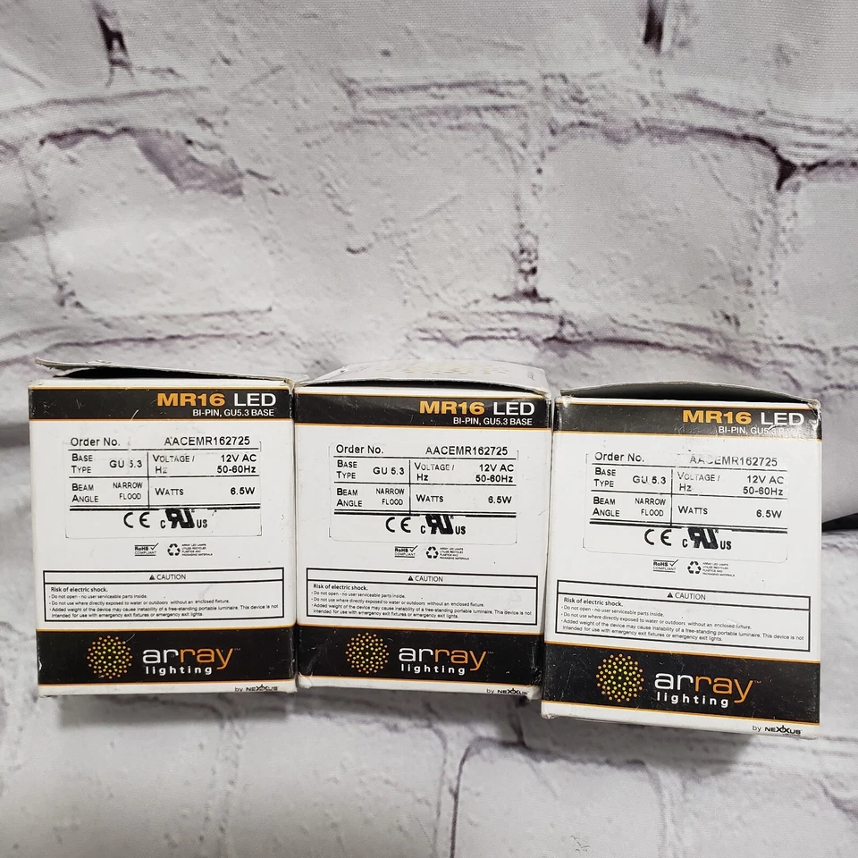 Array Lighting MR16 LED Bi-Pin 6.5 Watt Light Bulb Set Of 3 Dimmable GU 5.3 12V - Image 2 of 4