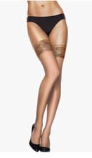Hanes 0A444 Silk Reflections Lace Top Thigh Highs Little Color Size EF 