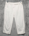 Talbots Pants Womens Size 12 White Stretch Capri Cropped Business Casual