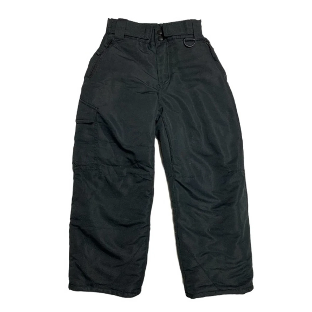 Black Adjustable Lined Warm Winter Snow Pants Snowsuit by