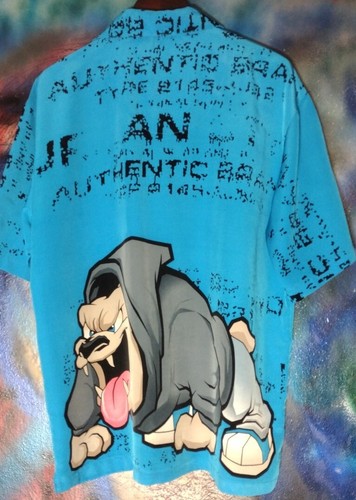 K.A.D Mens medium BullDog Hoodie Shirt Blue - Picture 7 of 8