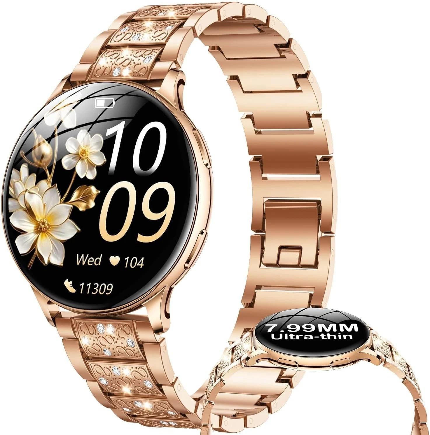 Smart Watch Ladies Women with Phone Function Wristwatch for iOS Android Outdoor