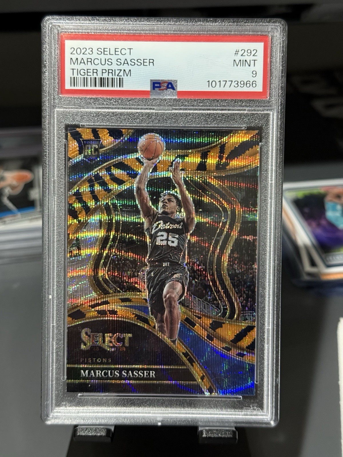 2023 SELECT #292 MARCUS SASSER TIGER PRIZM SSP RC  PSA 9 CD