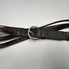 Fossil Vintage Belt Genuine Leather Solid Brass Buckle Woman s Large 43 Long