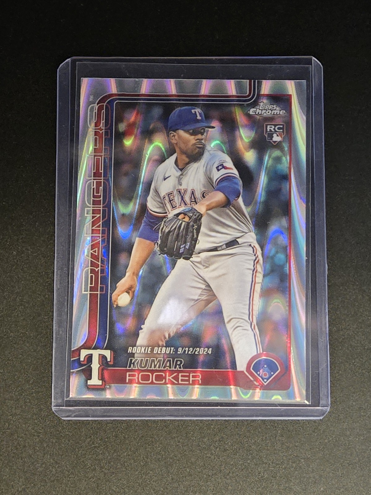2025 Topps Chrome Kumar Rocker #73 Raywave Refractor RC Texas Rangers