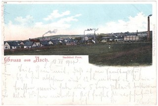 vecchia cartolina cenere quartiere forestale fabbriche viaggiata 1900