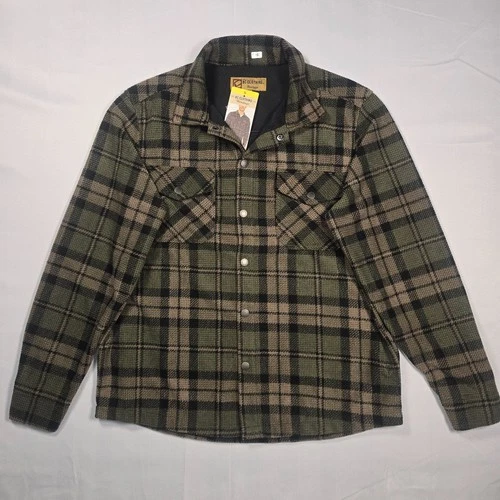 NWT BC Clothing Mens Textured Flannel Shirt Jacket Green Plaid Shacket Small - product listing photo