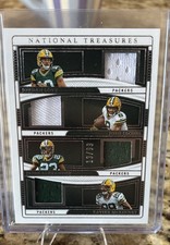 National Treasures Nfl Gear Quad Materials Josh Jacobs, Jordan Love #NGQ-GB /99 