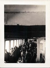 WW2 ERA Photo Soldiers Crowded on Ship Passageway