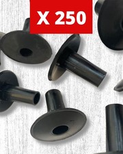 250x Single Black Cable Feed Through Wall Hole Tidy Grommets / Cable bushes 