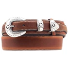 MF Nocona 1.5 Inch Men's Full-Grain Leather Western Ranger Belt Brown