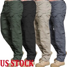 Tactical Mens Cargo Pants Waterproof Work Hiking Combat Outdoor Trousers Pants